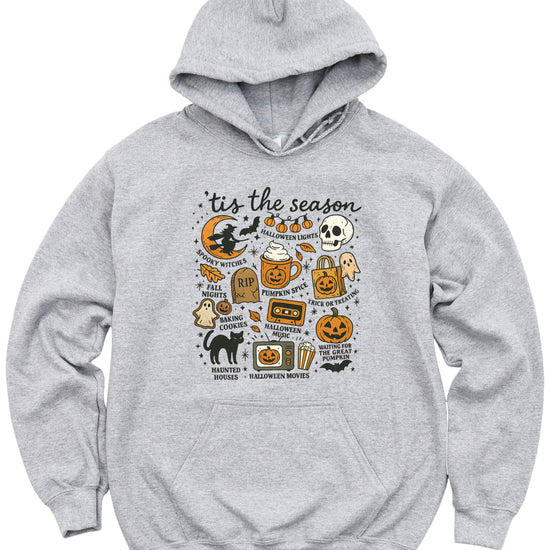 Tis The Season Halloween retro collage hoodie in Gray - view 3