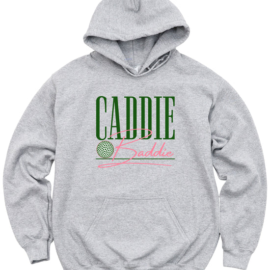 Caddie Baddie Golf Hoodie for Women - Gray view 3