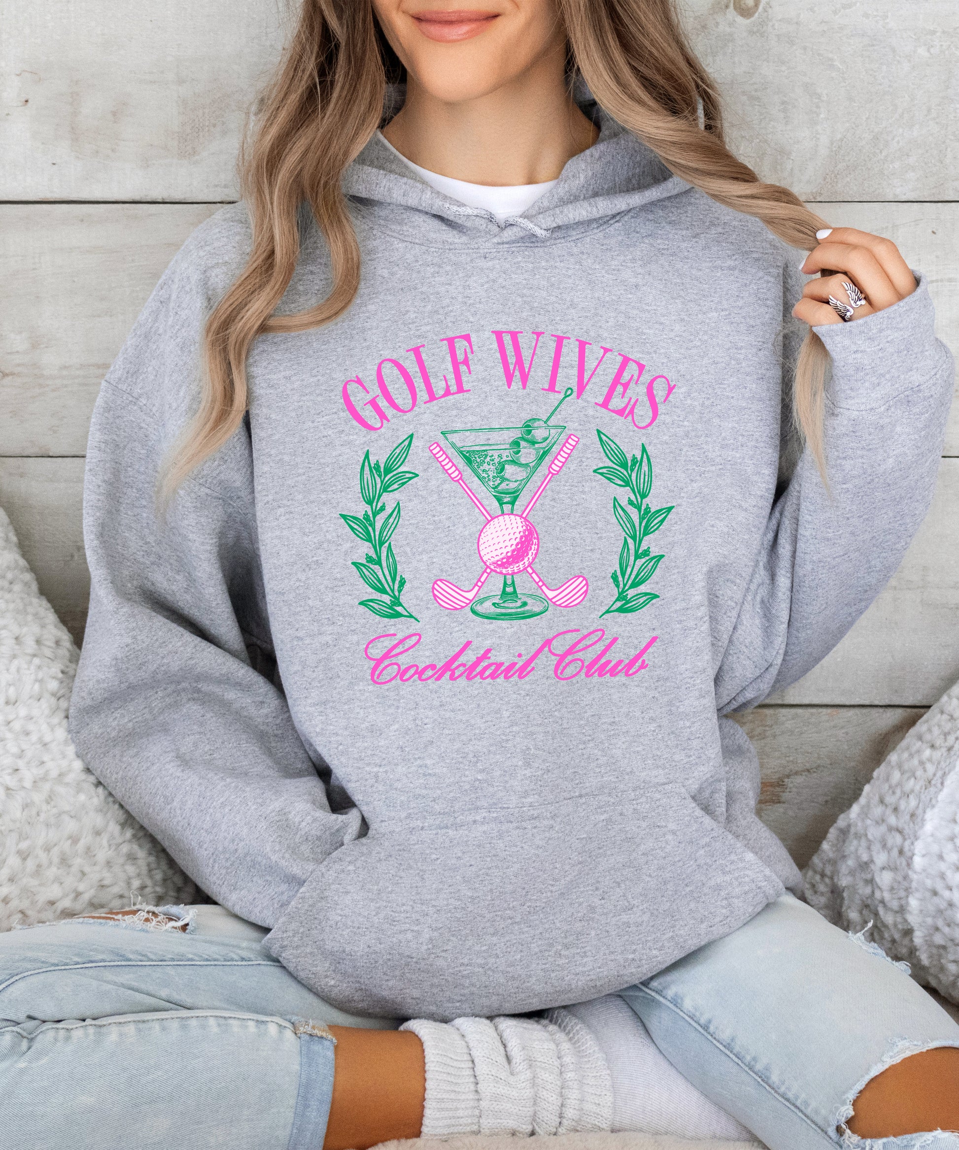 Golf Wives Cocktail Club hoodie for women - Gray view 4