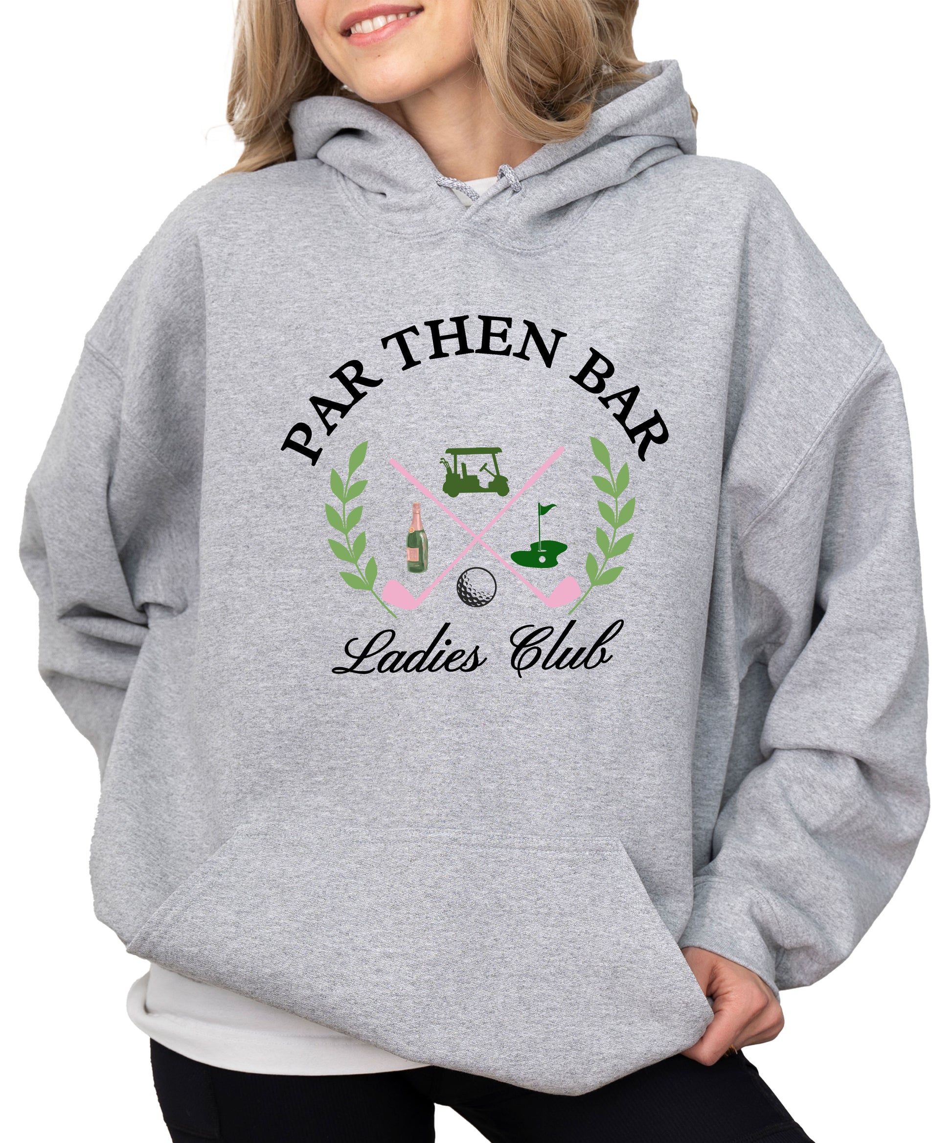 Par Then Bar Ladies Club Golf Hoodie for Women - Gray Hoodie - view 4
