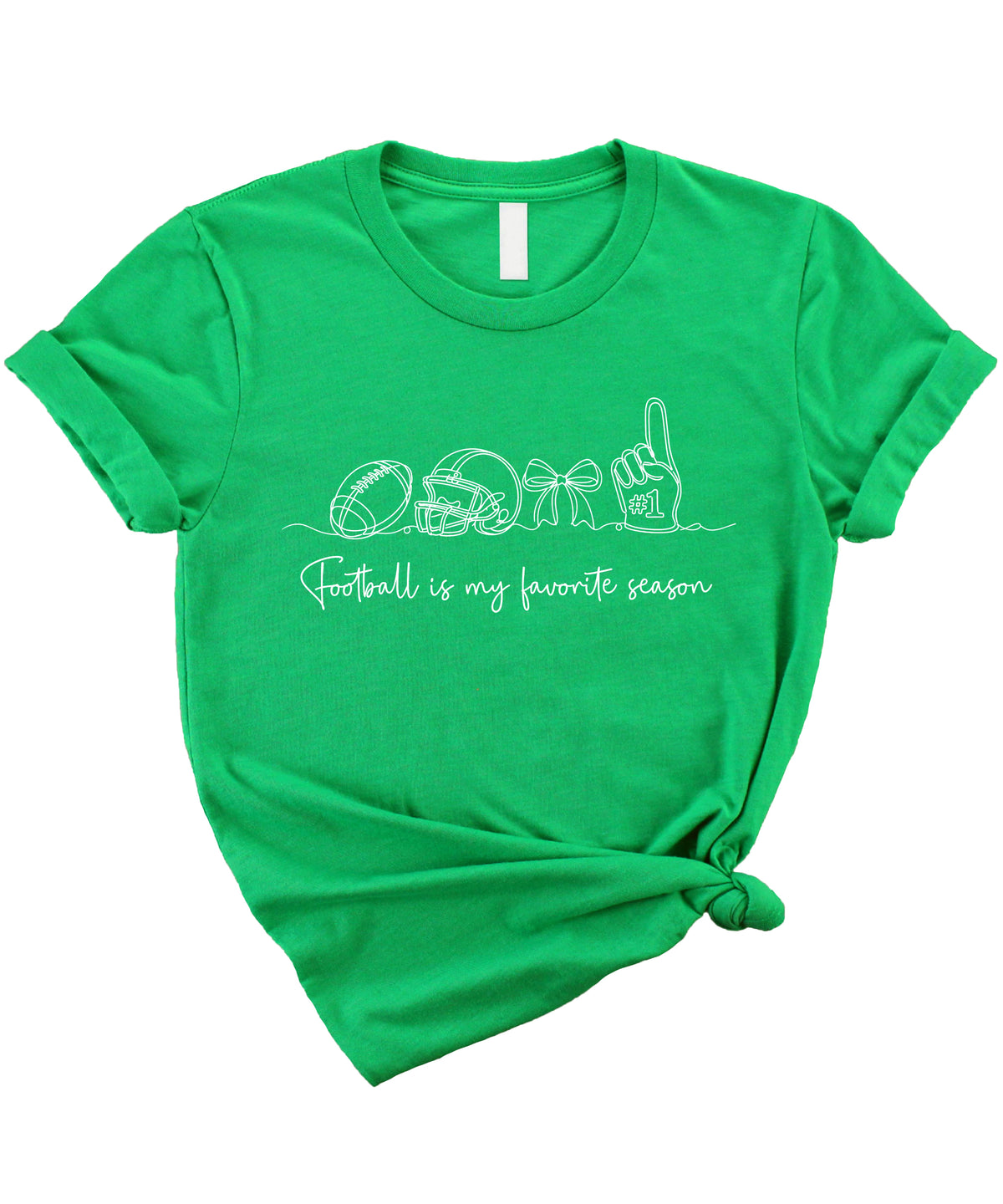 Football is My Favorite Season coquette bow game day tee, Vintage Green Shirt, view 4
