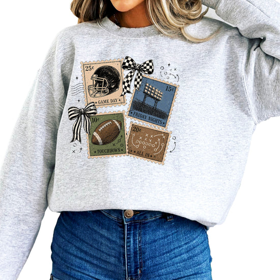 Vintage Football Gray crewneck sweatshirt, view 4