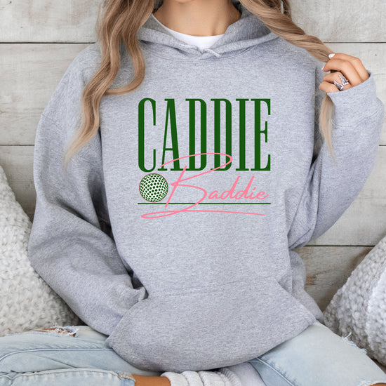 Caddie Baddie Golf Hoodie for Women - Gray view 4