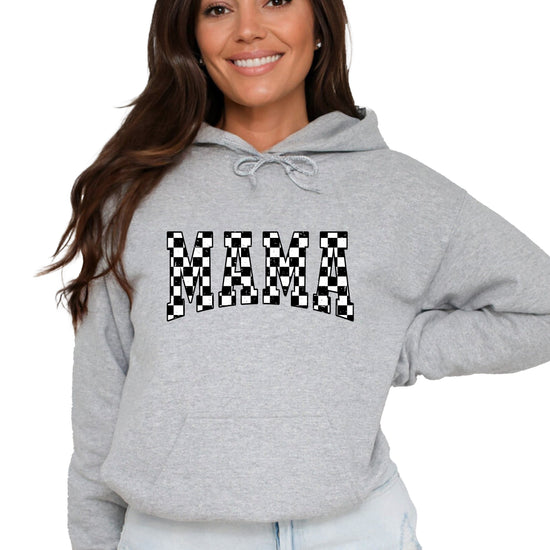 Checkered Mama hoodie for women in Gray - view 4