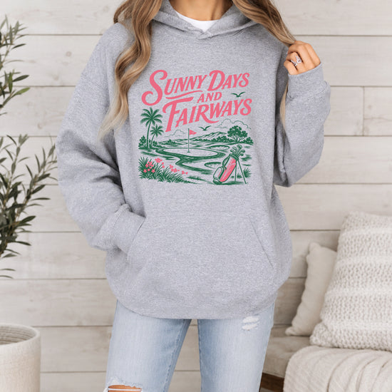 Sunny Days and Fairways Golf Hoodie for Women - Gray view 4
