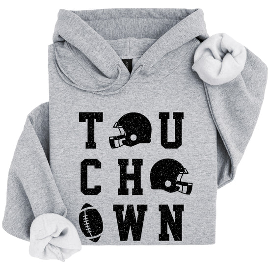 Touchdown football hoodie Gray view 4