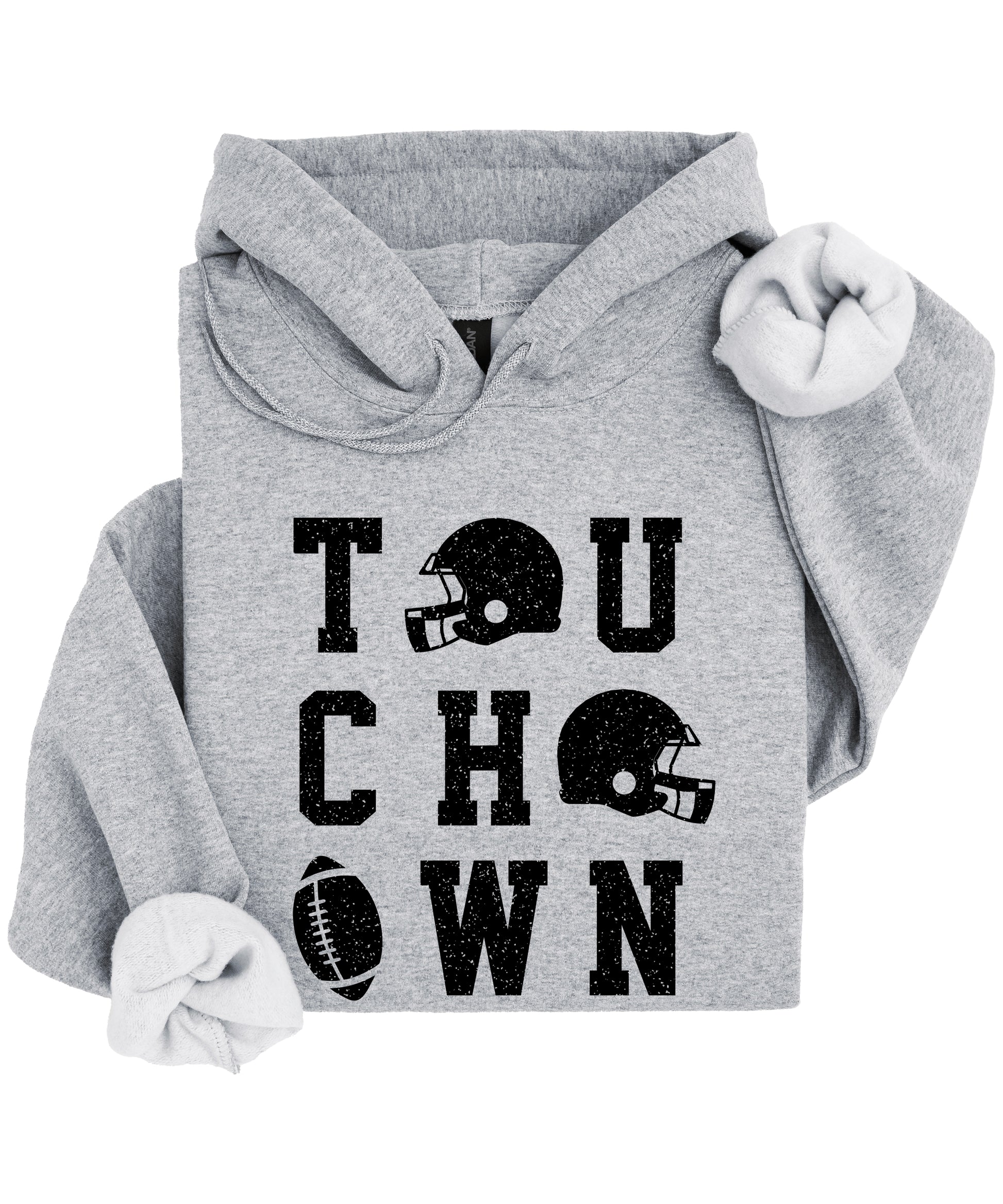 Touchdown football hoodie Gray view 4