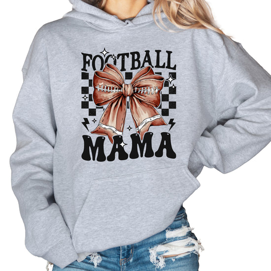 Football Mama Hoodie for Women – Gray view 4
