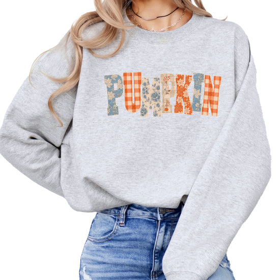 Pumpkin Patch Fall Sweatshirt Gray Sweatshirt view 4