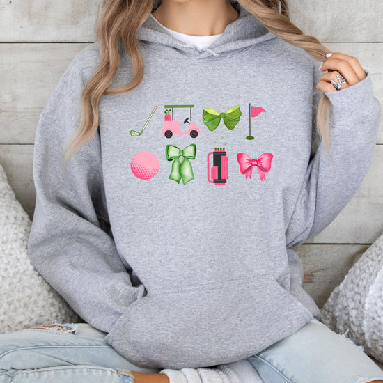 Womens Golf Coquette Bow hoodie in Gray - view 4