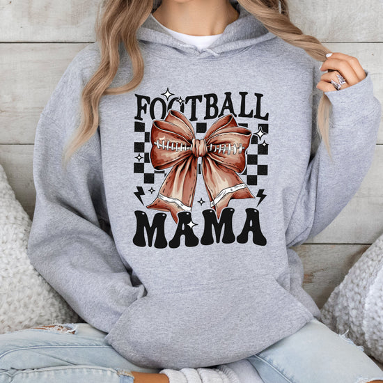 Football Mama Hoodie for Women – Gray view 5