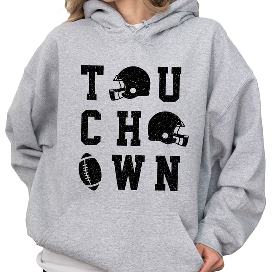 Touchdown football hoodie Gray view 5