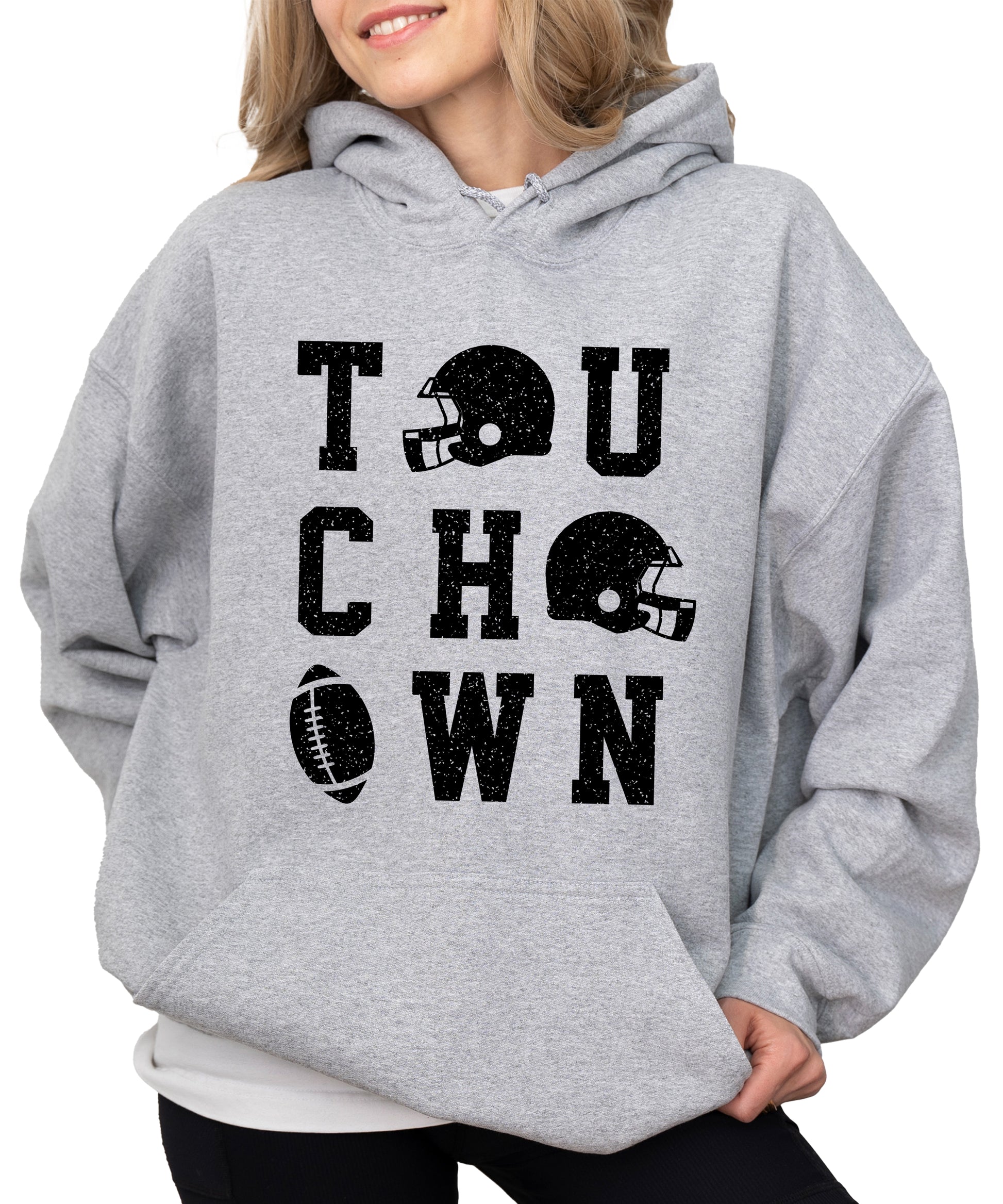 Touchdown football hoodie Gray view 5