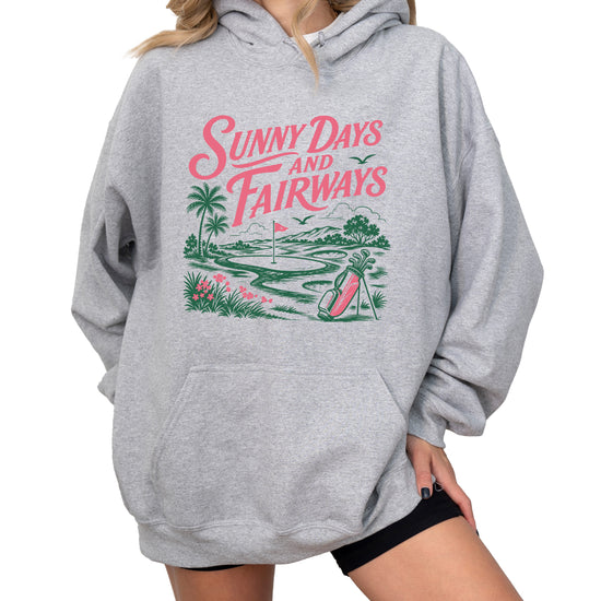 Sunny Days and Fairways Golf Hoodie for Women - Gray view 5