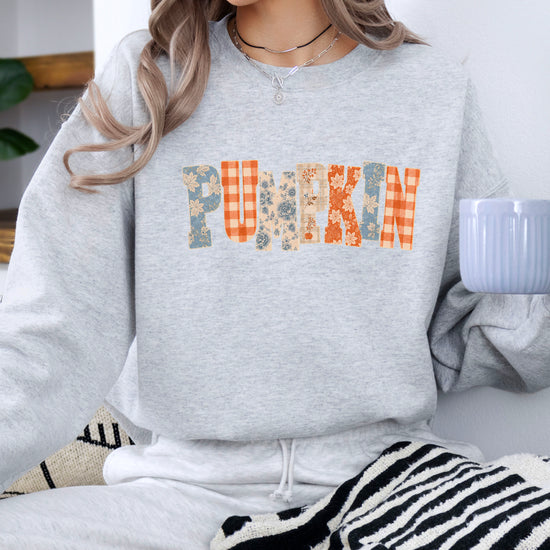 Pumpkin Patch Fall Sweatshirt Gray Sweatshirt view 5