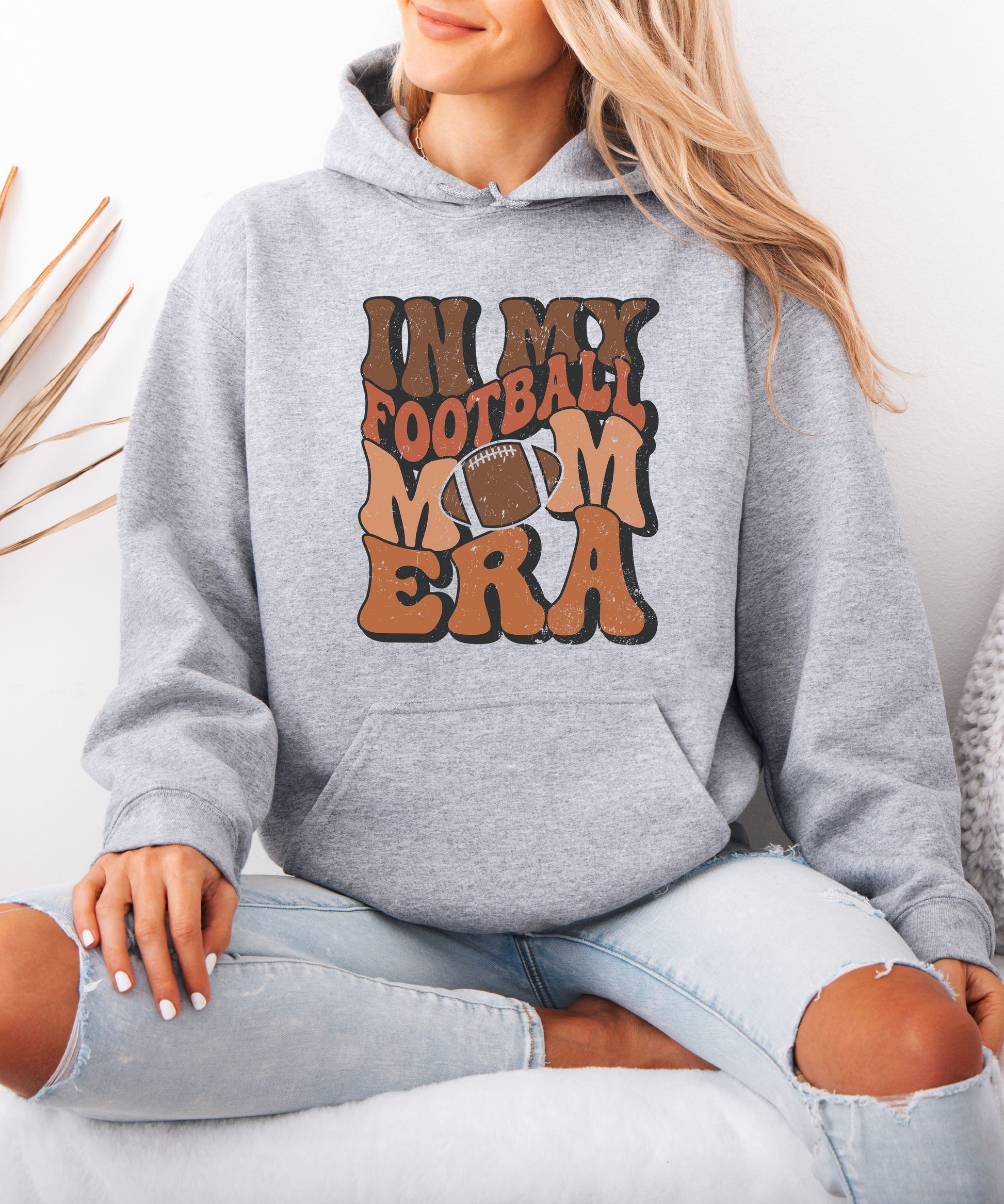 In My Football Mom Era hoodie in Gray - view 5