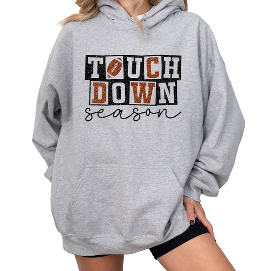 Touchdown Season glitter football hoodie in Gray - view 5
