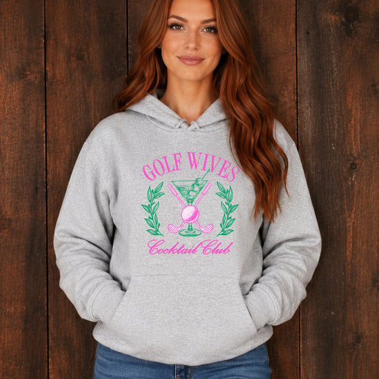Golf Wives Cocktail Club hoodie for women - Gray view 5