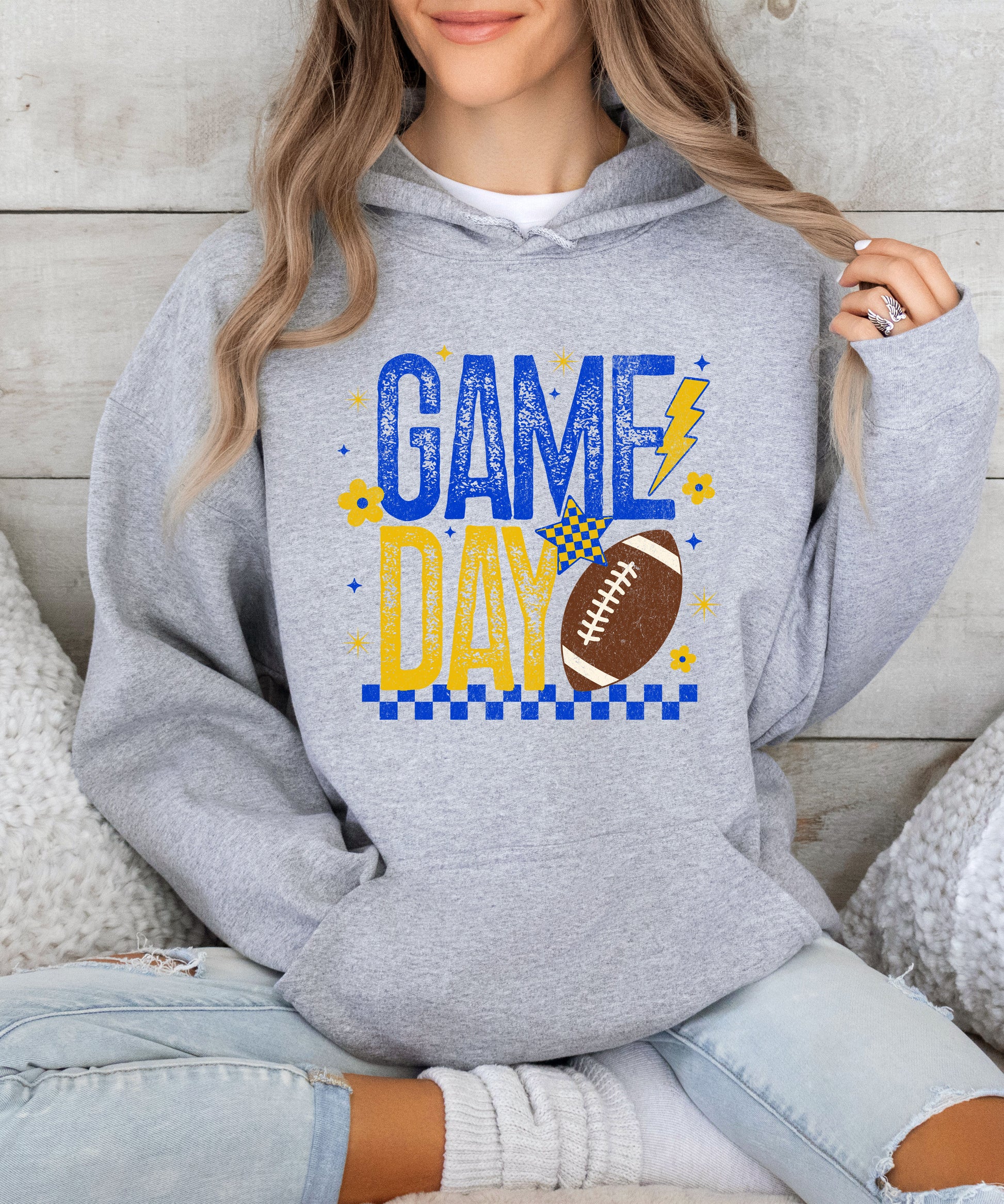 Game Day Football Hoodie Gray 5
