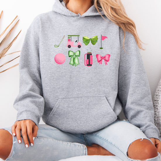 Womens Golf Coquette Bow hoodie in Gray - view 5