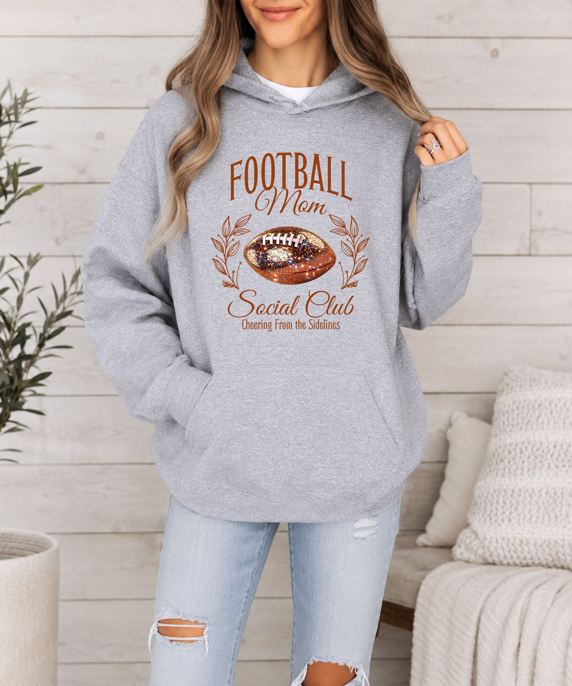 Football Mom Social Club hoodie in Gray - view 6