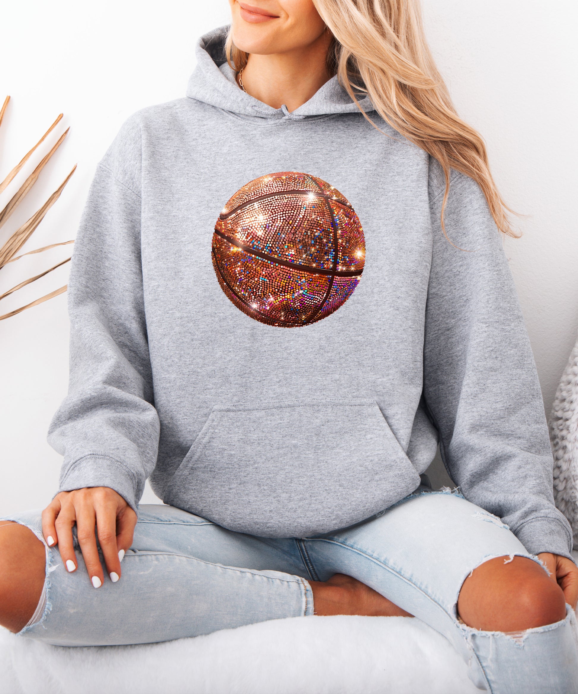 Glitter basketball hoodie in Gray - view 6