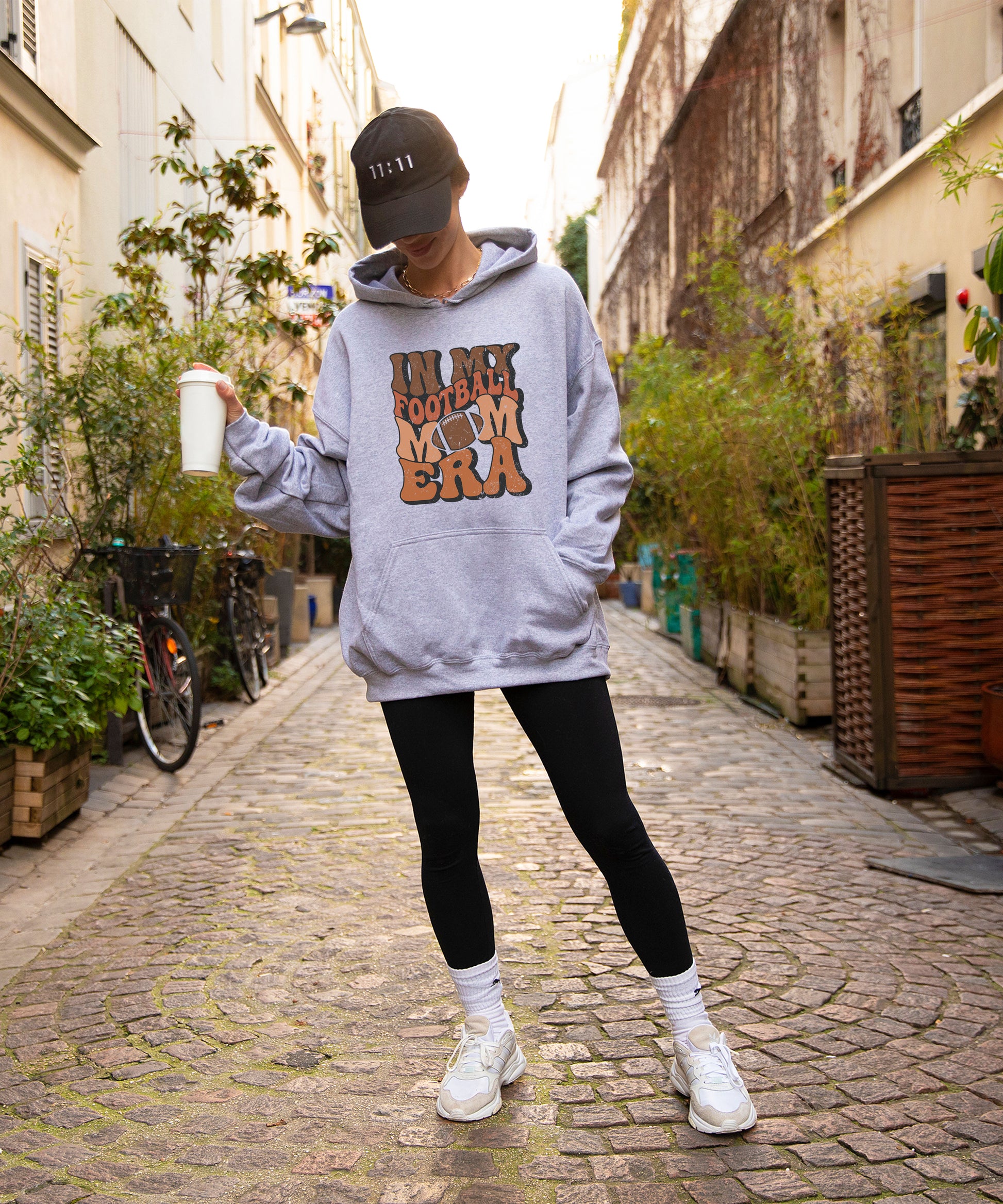 In My Football Mom Era hoodie in Gray - view 6