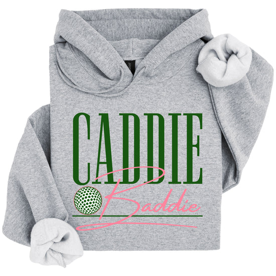 Caddie Baddie Golf Hoodie for Women - Gray view 6