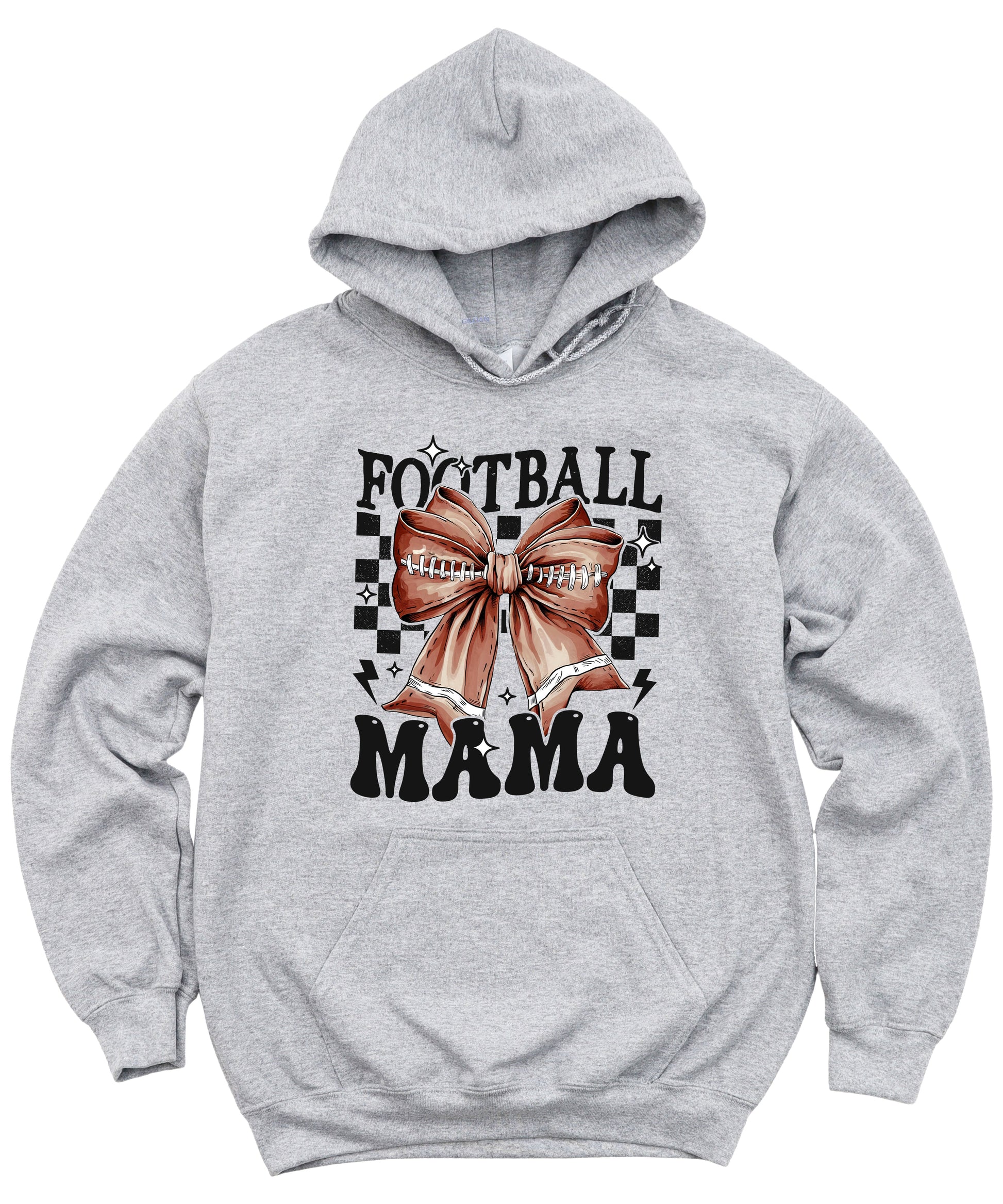 Football Mama Hoodie for Women – Gray view 6