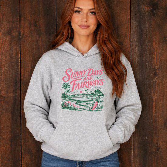 Sunny Days and Fairways Golf Hoodie for Women - Gray view 6
