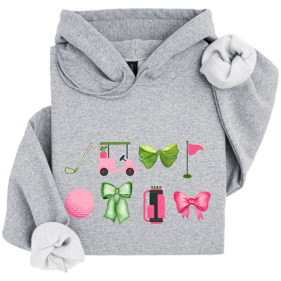 Womens Golf Coquette Bow hoodie in Gray - view 6