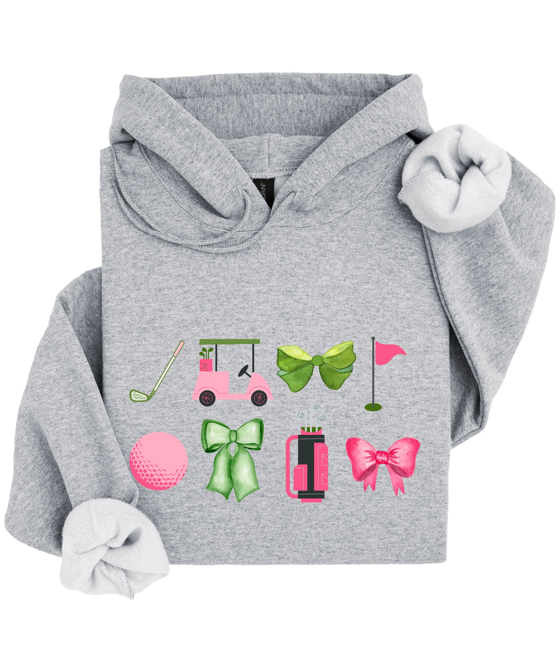 Womens Golf Coquette Bow hoodie in Gray - view 6