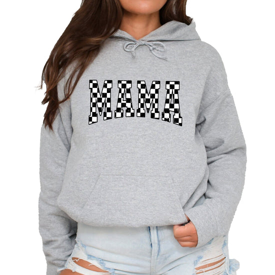 Checkered Mama hoodie for women in Gray - view 6