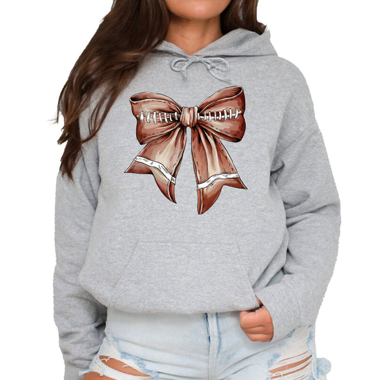 Football Coquette Bow fleece hoodie in Gray - view 6