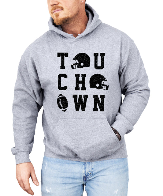 Touchdown football hoodie Gray view 6