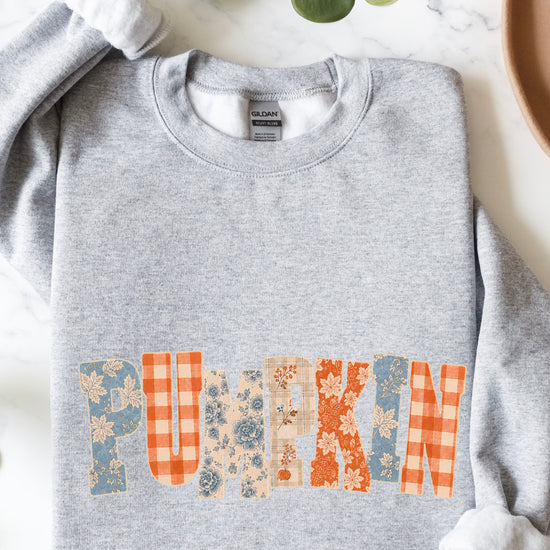 Pumpkin Patch Fall Sweatshirt Gray Sweatshirt view 6