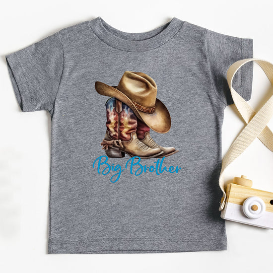 Big Brother Brown Boots Western sibling reveal tee - Granite Heather view 6