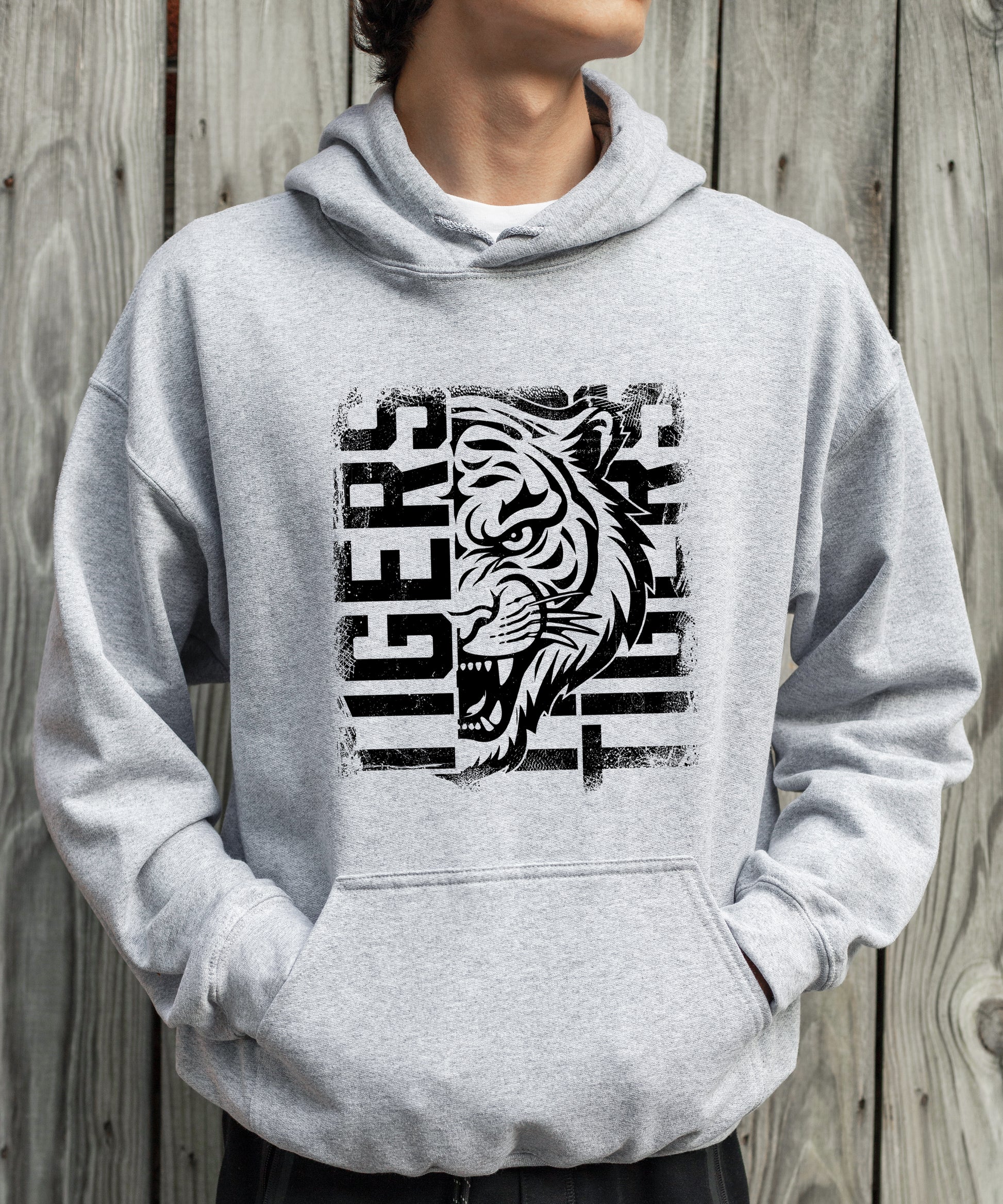 Tigers School Spirit Hoodie Gray view 6