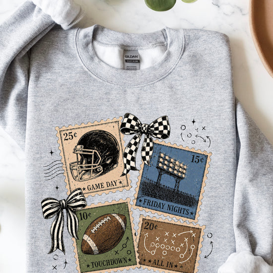 Vintage Football Gray crewneck sweatshirt, view 6