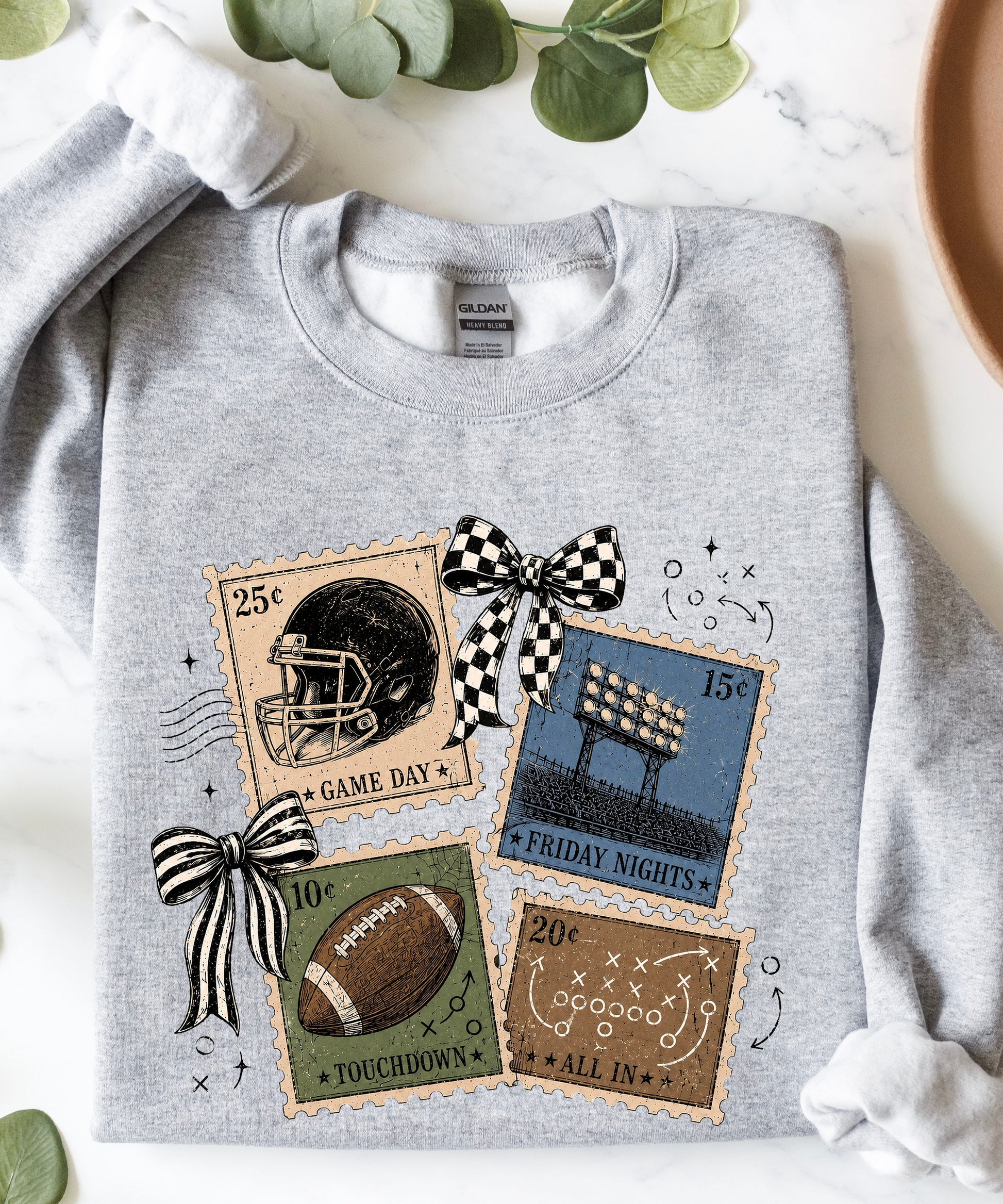 Vintage Football Gray crewneck sweatshirt, view 6