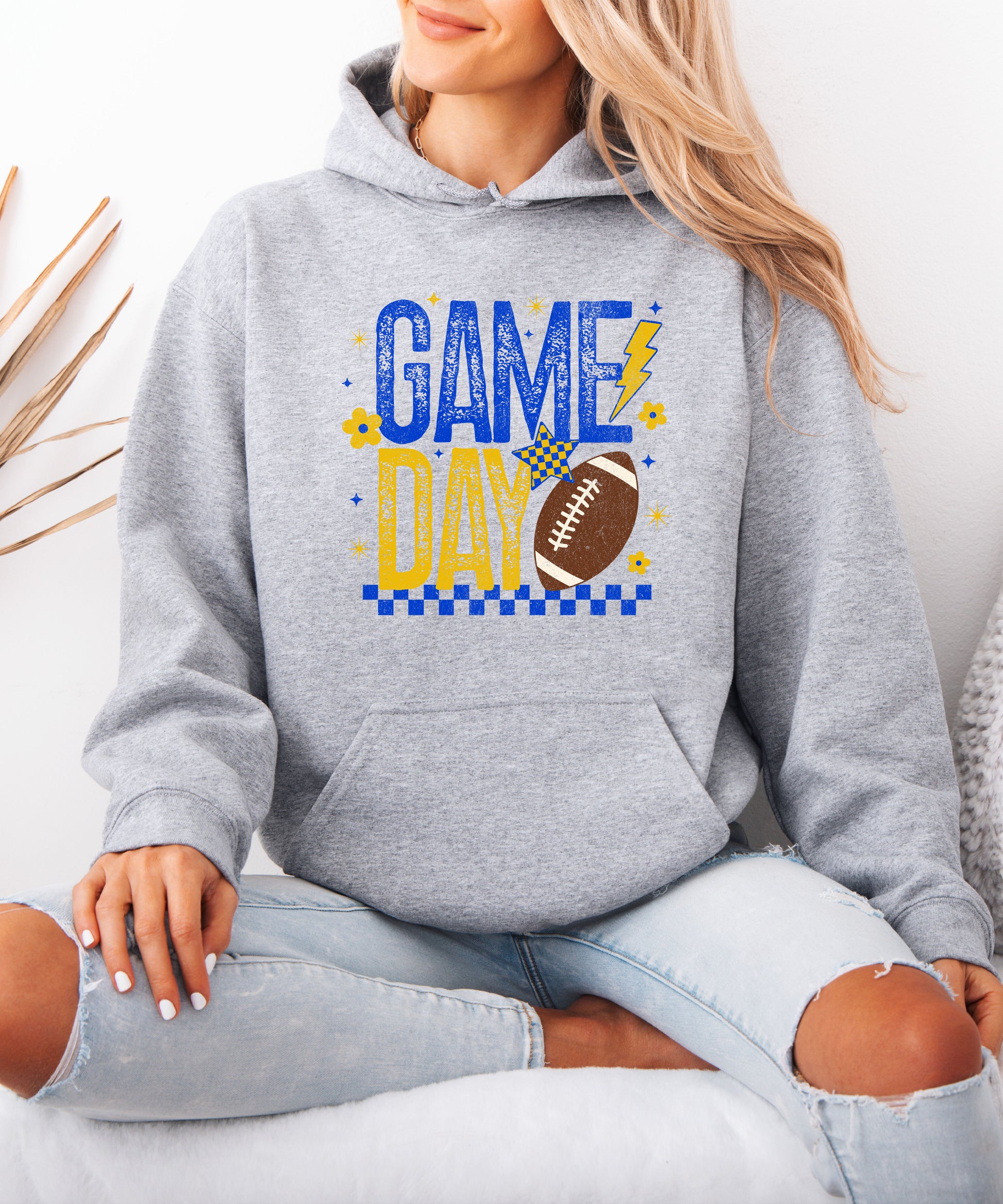 Game Day Football Hoodie Gray 7