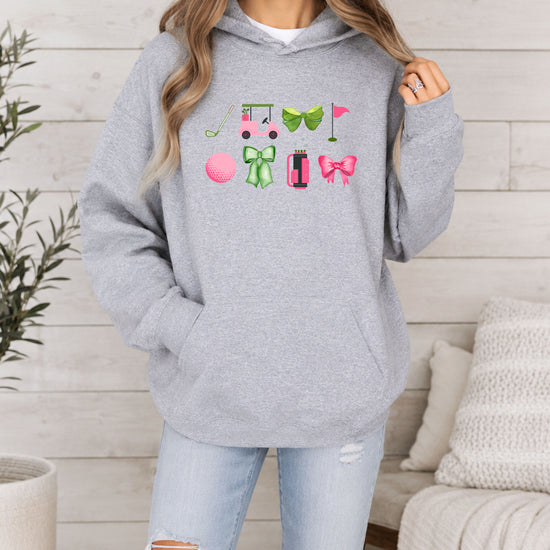 Womens Golf Coquette Bow hoodie in Gray - view 7