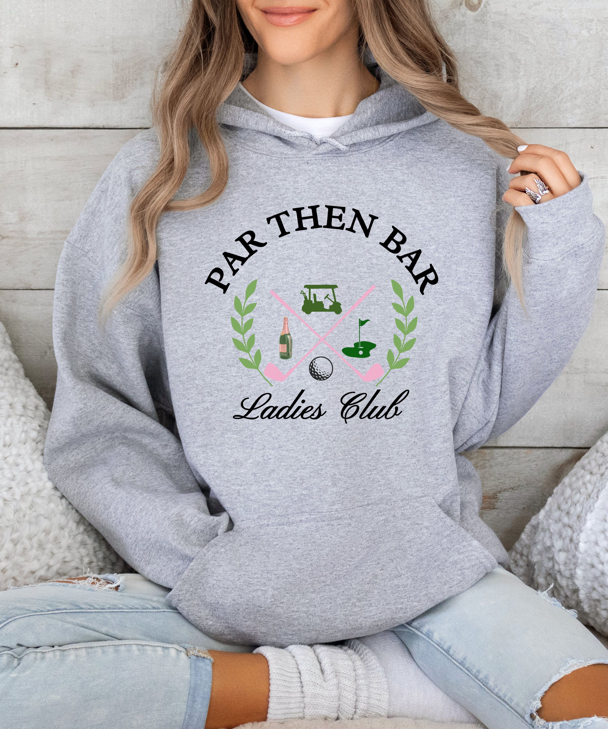 Par Then Bar Ladies Club Golf Hoodie for Women - Gray Hoodie - view 7