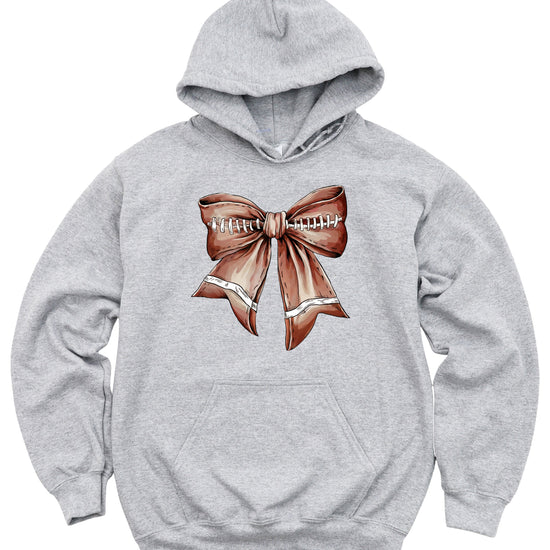 Football Coquette Bow fleece hoodie in Gray - view 7
