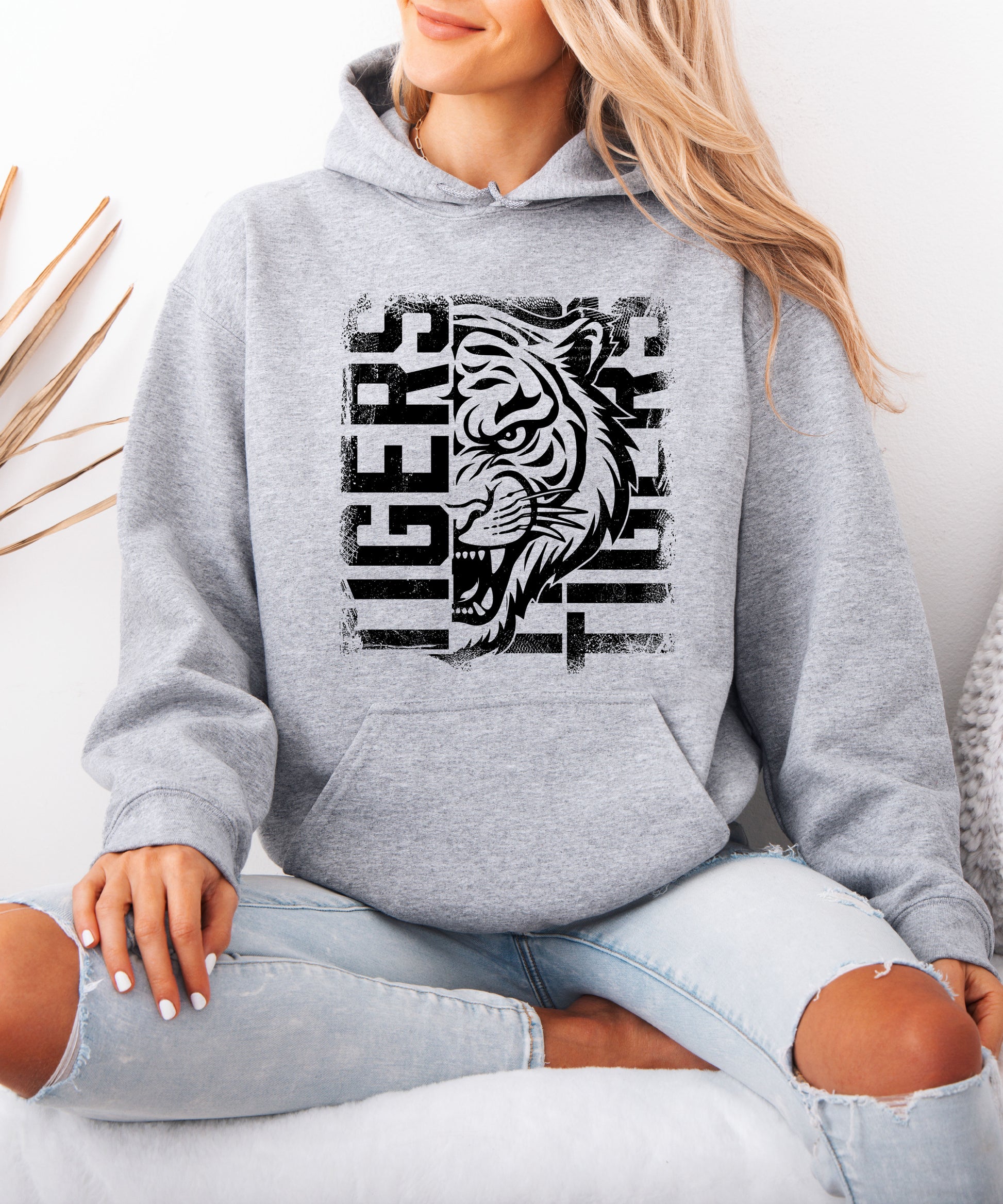 Tigers School Spirit Hoodie Gray view 7