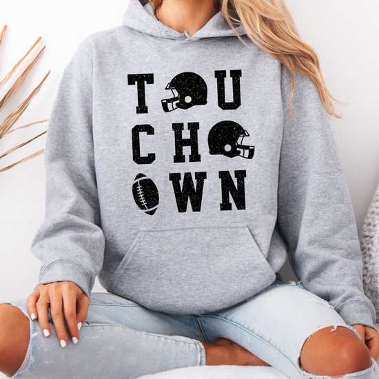 Touchdown football hoodie Gray view 7