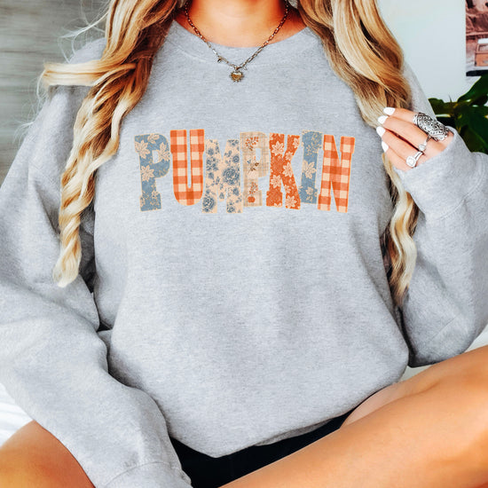 Pumpkin Patch Fall Sweatshirt Gray Sweatshirt view 7