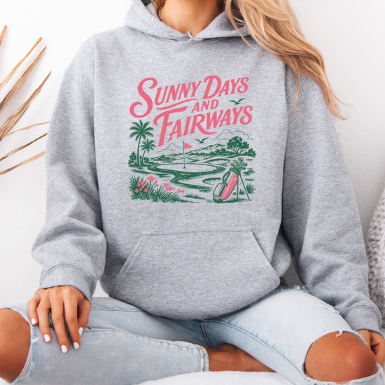 Sunny Days and Fairways Golf Hoodie for Women - Gray view 7