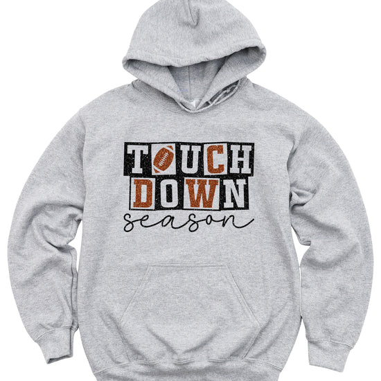 Touchdown Season glitter football hoodie in Gray - view 7