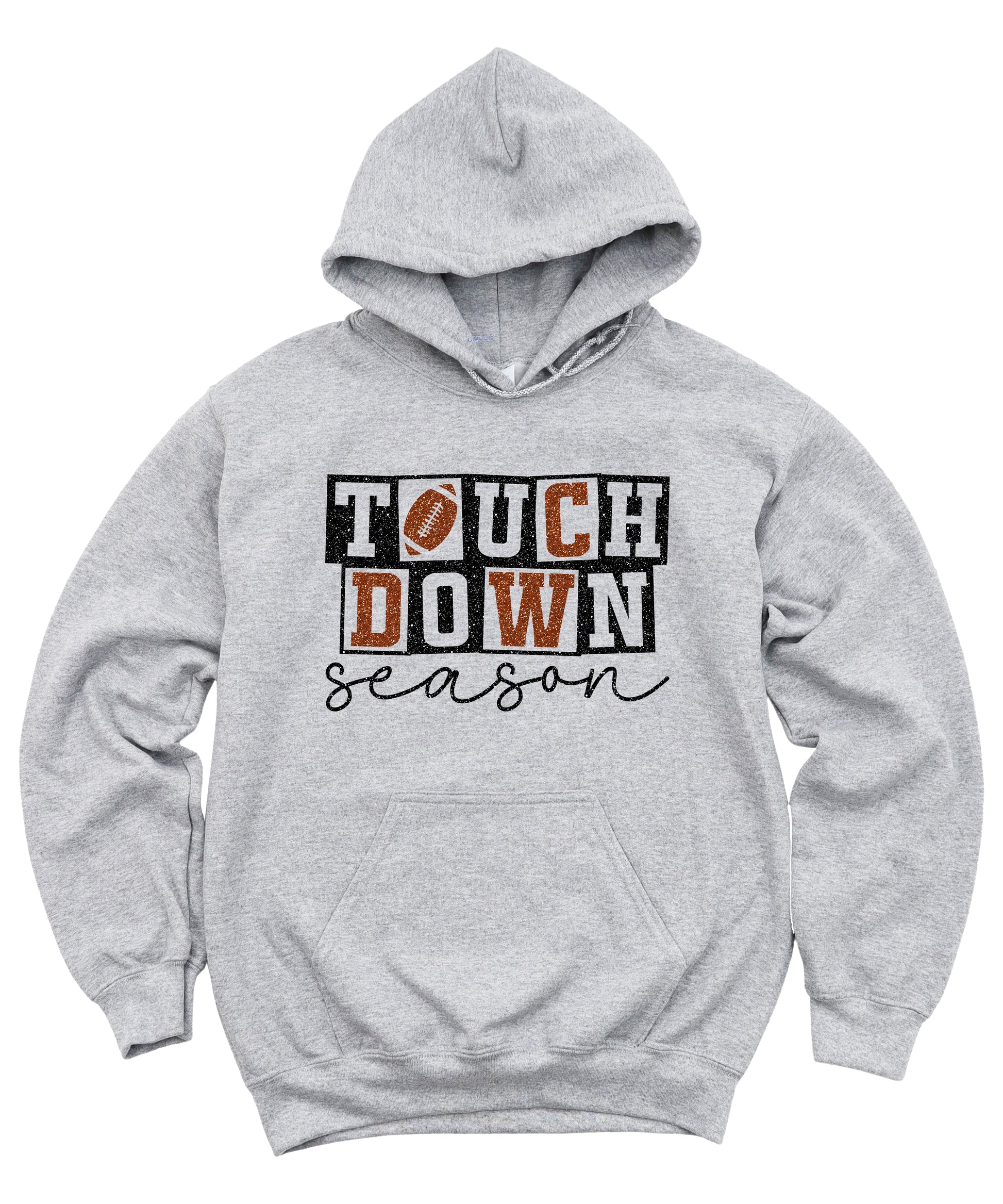 Touchdown Season glitter football hoodie in Gray - view 7